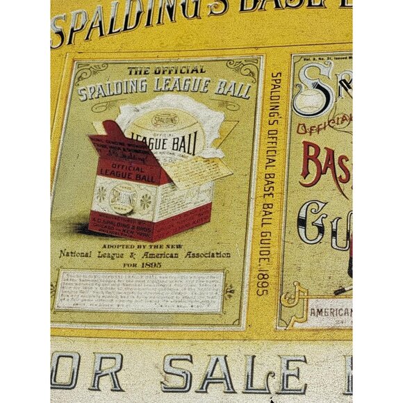 vintage metal sign 1993 NY Historical Society Spalding base ball guide READ - Picture 9 of 9